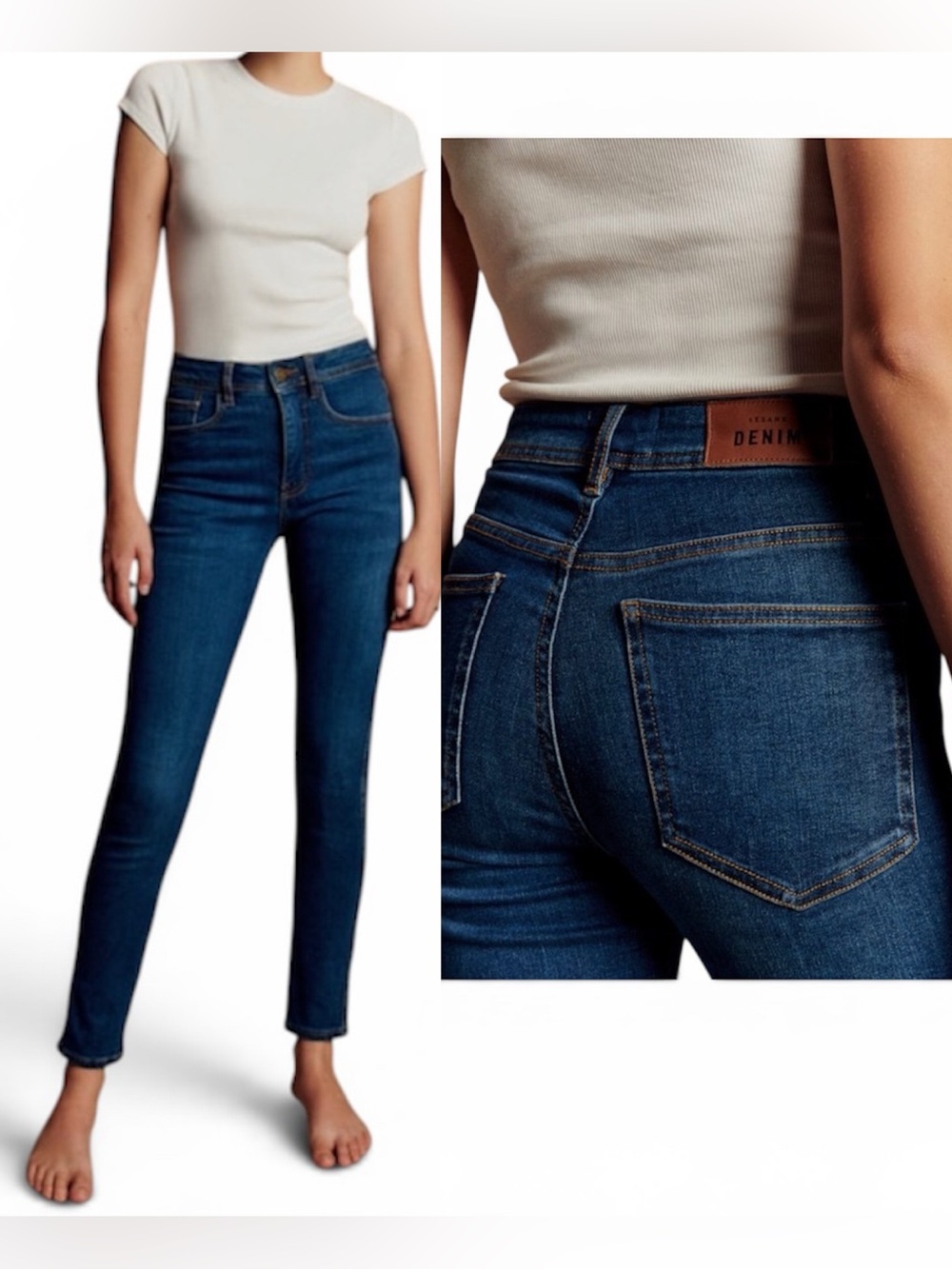 Sézane High-Waisted Slim Straight Jeans - Size 27